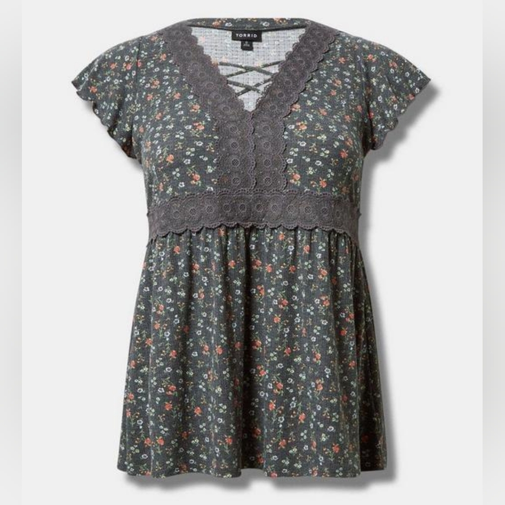 TORRID Babydoll V-Neck Top